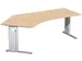 Bureau d’angle 680-820x2166x1130 retour à gauche hêtre pieds en C