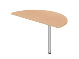 aanbouwtafel,i.h.v.,HxBxD 720-840x1200x600mm,halfrond,NE-esdoorn