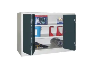 Ruime Vouwdeurkast 1000x1200x500mm 2legborden Ral7035 Front Ral7016 - 1