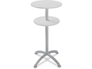 Statafel Stalen 4-Poots H 112cm Lichtgrijs Onderstel Alu Zilver - 2