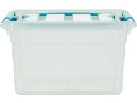 Carry Box opbergdoos 13 liter transparant met blauwe handvat