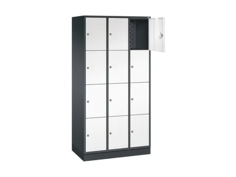 lockerkast,HxBxD 1950x920x500mm,3x4vakken,cil.-slot,sokkel