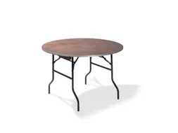 klaptafel,HxØ 760x1220mm,rond,4voeten zwart,blad Multiplex natuur