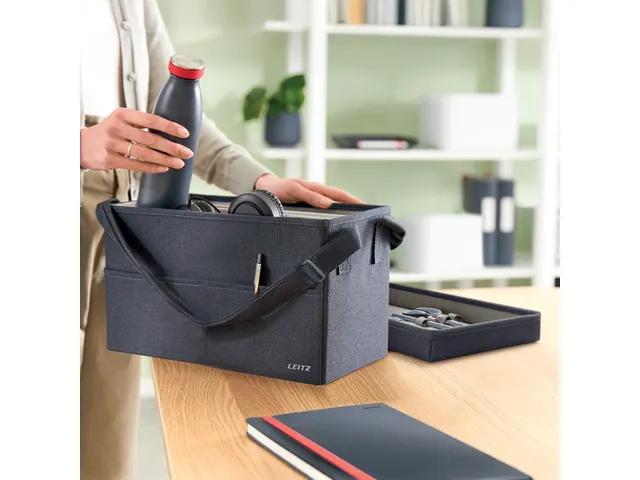 Leitz Stoffen Compacte Hot Desking Opbergtas met deksel grijs