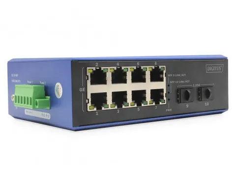 Industriële 8 +2-poorts Gigabit Ethernet Switch