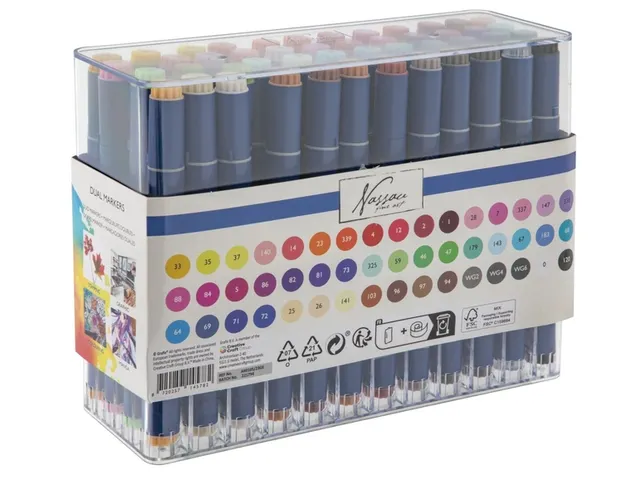 Marqueur à alcool Nassau Arts pointe duo set 48 couleurs