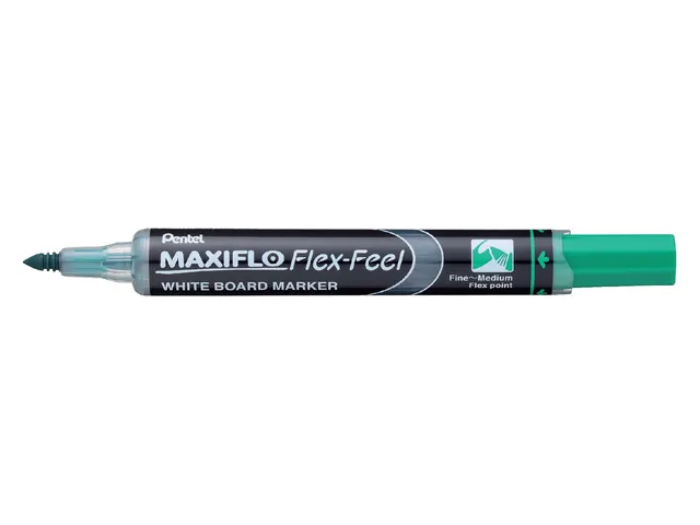 Viltstift Pentel MWL5SBF Maxiflo whiteboard groen 1-5mm