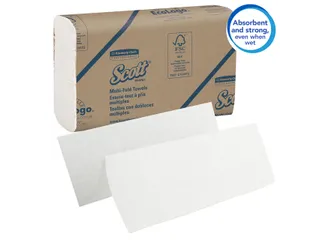 Handdoek Scott m-vouw 1-laags 23x23,5cm 16x250stuks wit 1804 - 4