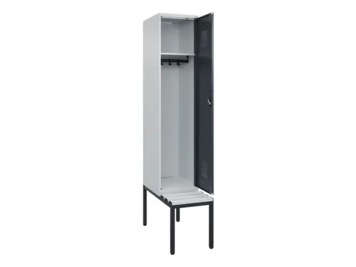 locker met bank,HxBxD 2120x400x815mm,1vak,vak B 400mm,cilinderslot