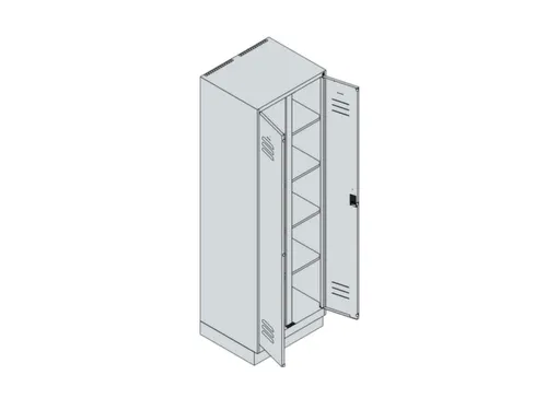 wasgoedverdeelkast,HxBxD 1950x600x500mm,vak B 300mm,cilinderslot