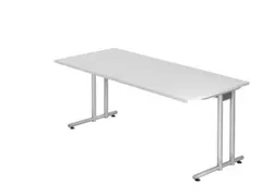 bureau,HxBxD 740x1800x800mm,blad wit,C-voet RAL9006
