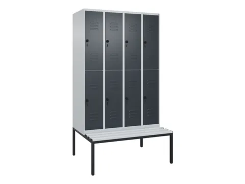 armoire vestiaire avec banc à deux niveaux HxlxP 2120x1200x815mm