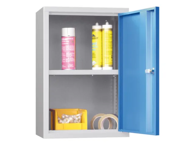 Hangkast 600x400x300mm 1 Verstelbaar Legbord Ral 7035 Front Ral 5012