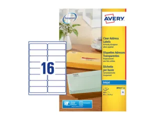 Etiket Avery J8562-25 99.1x33.9mm transparant 400stuks - 2