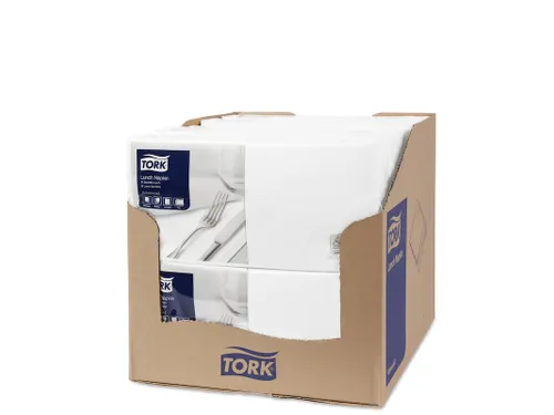 Servetten Tork 477149 2-laags 33x33cm wit 1/4 vouw 200st.