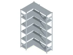 Hoekstelling Hxbxd 2500x1060/1415x435mm Veldlast 900kg 2x6legborden