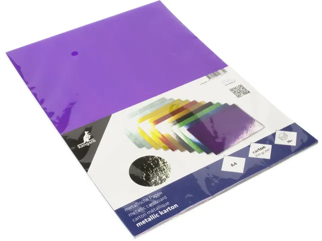 Metallic karton Kangaro pak 10 vel A4 assorti kleuren 300 grams