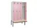 locker met bank,voor scheiding van kleding,HxBxD 2120x1200x815mm,4vak
