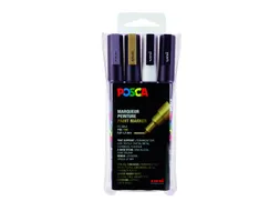 Verfstift Posca PC3M Fijne punt 0,9-1,3mm 4 stuks assorti