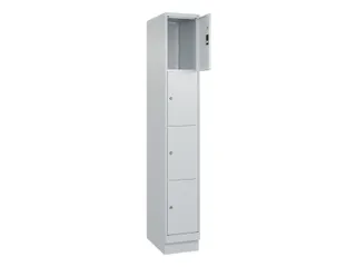 lockerkast,HxBxD 1950x300x500mm,1x4vakken,vak B 300mm,cil.-slot,sokkel - 1
