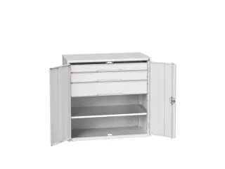 universele kast,HxBxD 1000x1050x550mm,1xStalen bodem,3lade(n) - 1