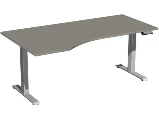 In hoogte verstelbaar bureau in vrije vorm,HxBxD 730-1230x1800x1000mm - 1
