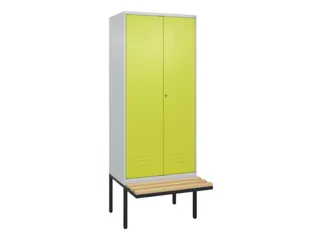 PBM-locker met bank,HxBxD 2120x800x815mm,2vak,vak B 400mm,cil.-slot - 1