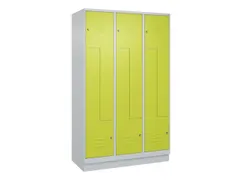 Z-garderobekast,HxBxD 1950x1200x500mm,vak B 200/400mm,cil.-slot,sokkel
