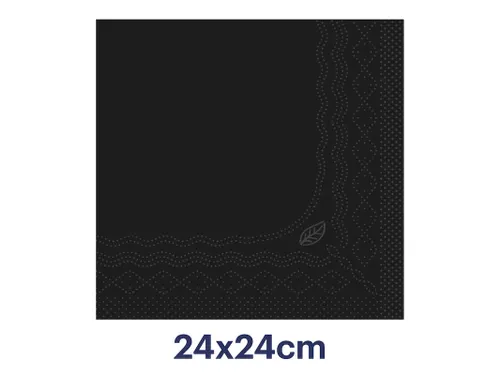 Servetten Tork 477829 Cocktail 2-laags 24x24cm zwart 1/4 vouw 200st.