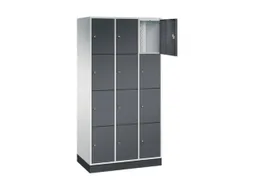 lockerkast,RAL 7035/RAL 7021,HxBxD 1950x920x500mm,3x4vakken,cil.-slot