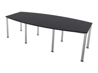 vergadertafel,HxBxD 740x2400x1200mm,vatvormig,CC-zwart - 3