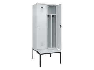 locker met bank,voor scheiding van kleding,HxBxD 2120x800x815mm,2vak - 1