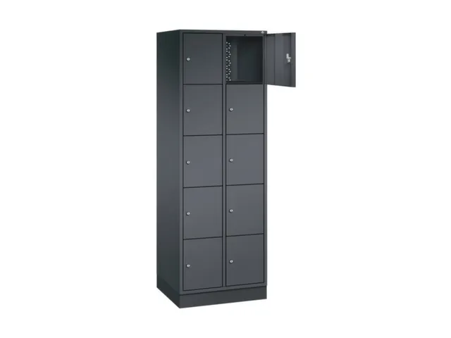 lockerkast,HxBxD 1950x620x500mm,2x5vakken,cil.-slot,sokkel
