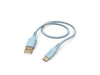 Oplaadkabel Flexible, USB-A - USB-C, 1,5 m, silicone, blauw