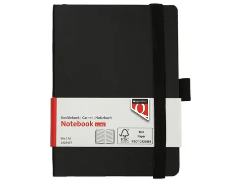 Notitieboek Quantore A6 flex lijn 192blz 80 grams zwart