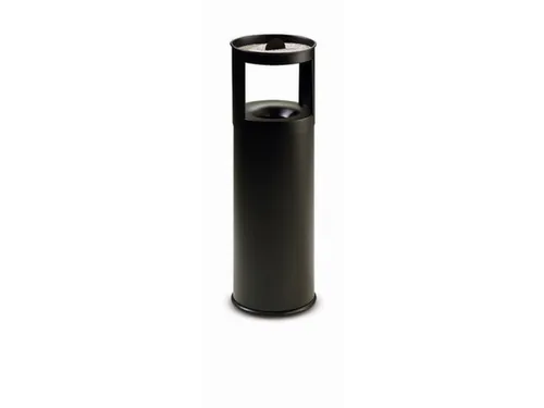 combi-asbak,HxØ 800x250mm,afvalbak inhoud 25l,romp staal zwart,blusko