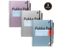 #Projectboek Pukka Pad metalliexecutive A4 geruit krimp a 3st. assorti