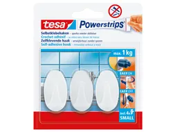 Haken tesa Powerstrips SMALL Ovaal zelfklevend verwijderbaar wit 3 stu