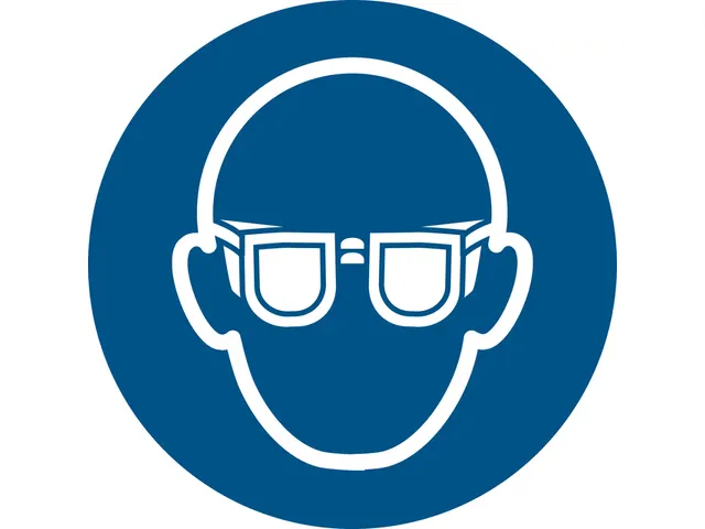 Pictogram bordje Djois Oogbescherming verplicht Ø200mm blauw