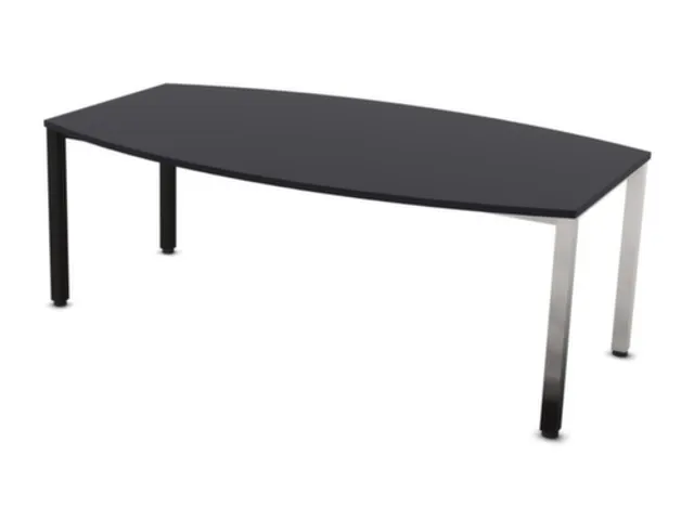 vergadertafel,HxBxD 740x2000x1200mm,vatvormig,CC-zwart