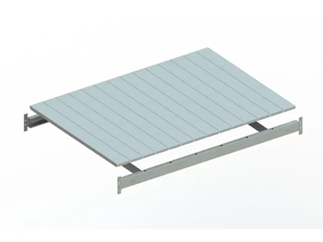 legbord van plaatstaal,v. breedvakstelling,BxD 1400x1050mm,vakl. 600kg