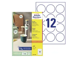 Etiket Avery L3416-10 rond 60mm wit 120stuks