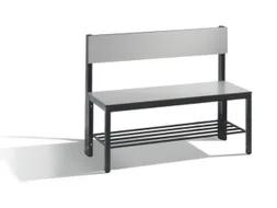 omkleedbank,HxLxD 796x1000x407mm,HPL zilvergrijs,frame staal RAL7021
