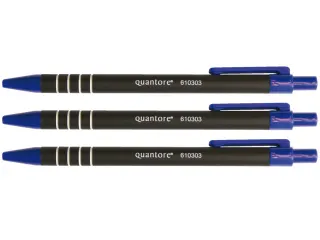 Balpen Quantore rubbergrip drukknop blauw medium - 2