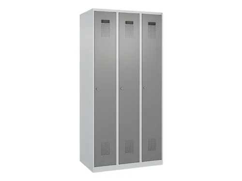 locker,HxBxD 1850x900x500mm,3vak,vak B 300mm,cil.-slot,staand op vloer