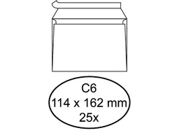 Envelop Quantore Bank C6 114x162mm 80gr Wit zelfklevend