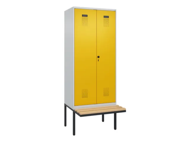 locker met bank,voor scheiding van kleding,HxBxD 2120x800x815mm,2vak