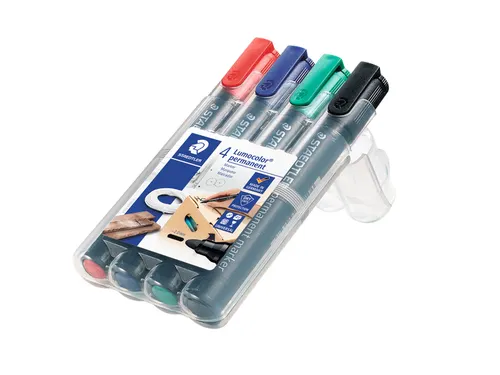 Viltstift Staedtler 352 Lumocolor rond 2mm set à 4 stuks assorti