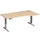 In hoogte verstelbaar bureau in vrije vorm,HxBxD 630-1280x1800x1000mm