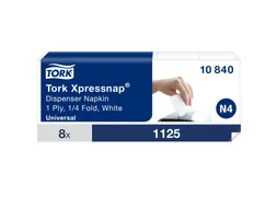 Tork 10840 Xpressnap servet Wit 1/4-vouw 21,7x33 cm 1-laags 8x1125st.